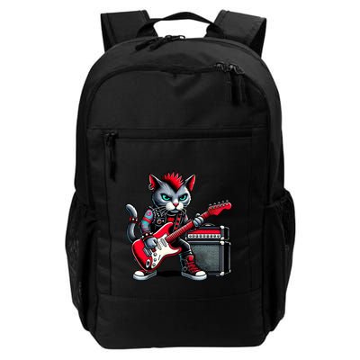 Cute Punk Cat RockN Roll Goth Cat Guitar Band Funny Music Gift Backpack