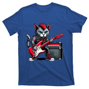 Cute Punk Cat RockN Roll Goth Cat Guitar Band Funny Music Gift T-Shirt