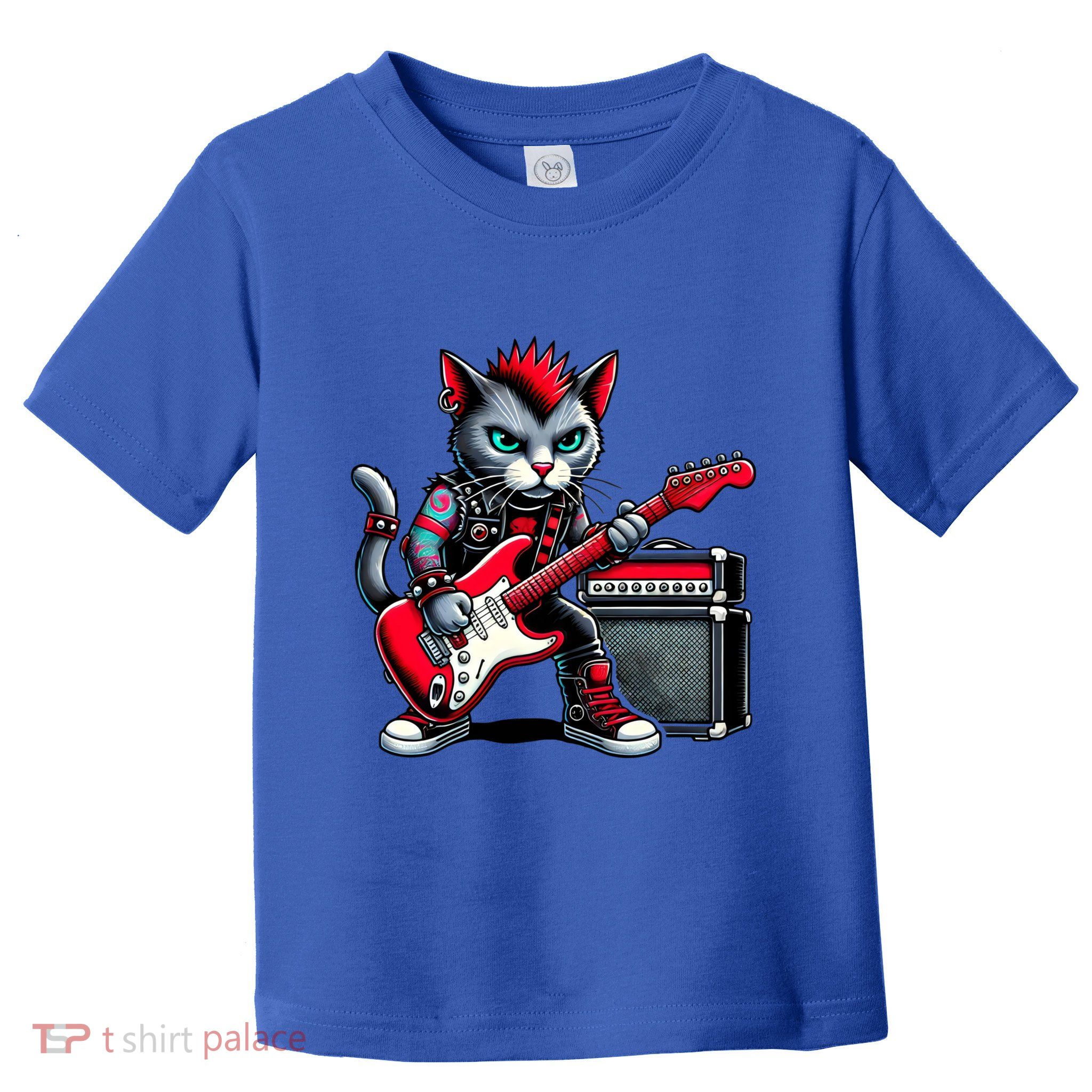 Cute Punk Cat RockN Roll Goth Cat Guitar Band Funny Music Gift Toddler T-Shirt