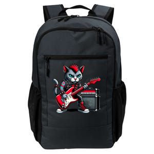 Cute Punk Cat RockN Roll Goth Cat Guitar Band Funny Music Gift Daily Commute Backpack