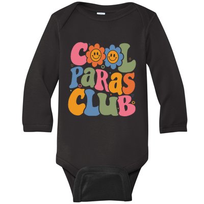 Cool Paras Club Paraprofessional Paraeducator Back To School Baby Long Sleeve Bodysuit