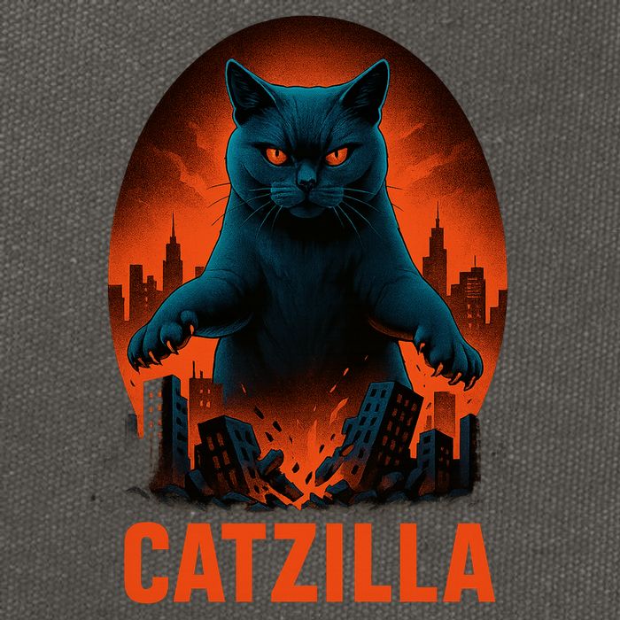 Catzilla Pose Cotton Canvas Backpack
