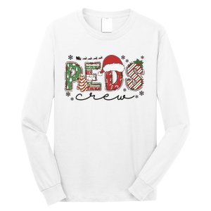 Christmas Pediatric Crew Peds Nurse Santa Hat Nursing Team  Long Sleeve Shirt