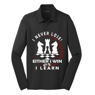 Chess Player Chess Board I Lost Never Silk Touch Performance Long Sleeve Polo