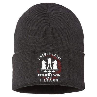 Chess Player Chess Board I Lost Never Sustainable Knit Beanie