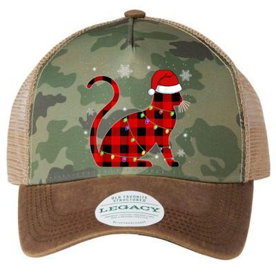 Christmas Plaid Cat Holiday Cute Legacy Tie Dye Trucker Hat