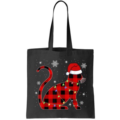 Christmas Plaid Cat Holiday Cute Bag