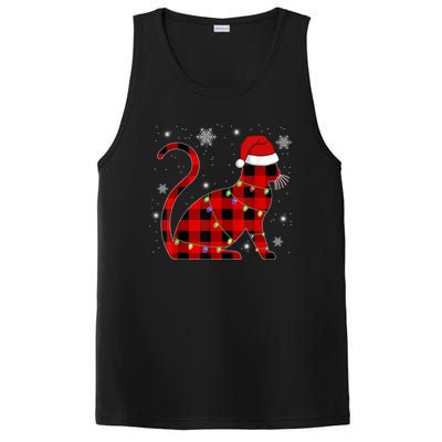 Christmas Plaid Cat Holiday Cute PosiCharge Competitor Tank