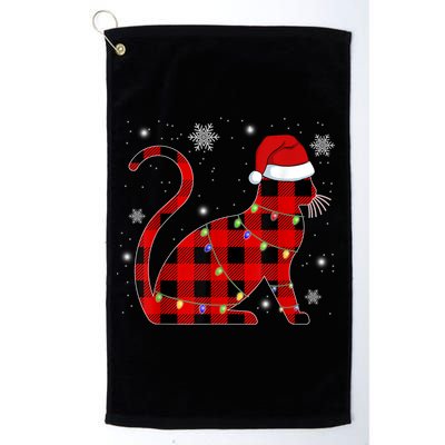 Christmas Plaid Cat Holiday Cute Golf Towel