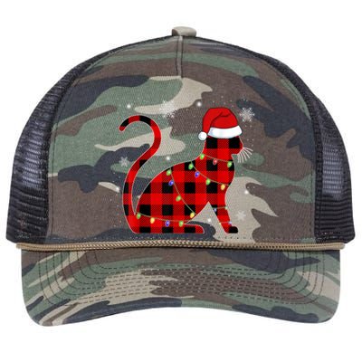 Christmas Plaid Cat Holiday Cute Retro Rope Trucker Hat Cap