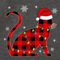 Christmas Plaid Cat Holiday Cute Vector Backpack