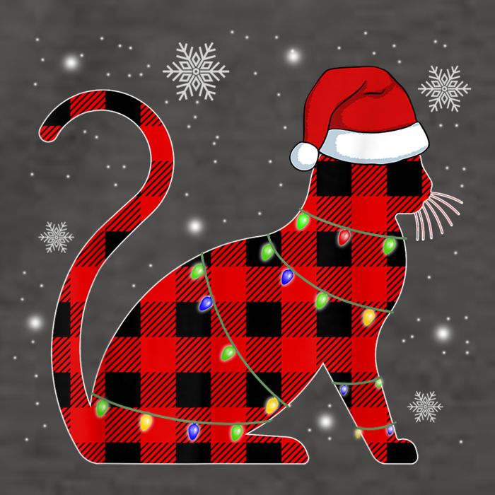 Christmas Plaid Cat Holiday Cute Vector Backpack