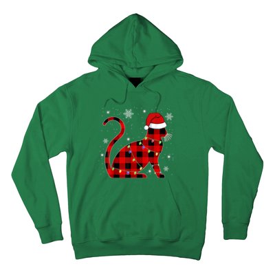 Christmas Plaid Cat Holiday Cute Hoodie