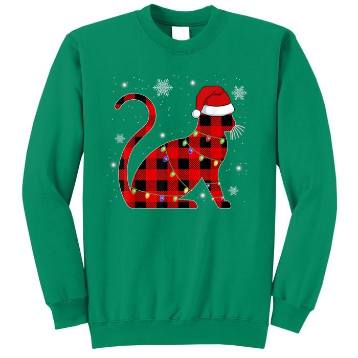 Christmas Plaid Cat Holiday Cute Sweatshirt