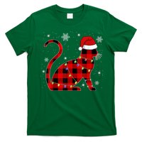 Christmas Plaid Cat Holiday Cute T-Shirt