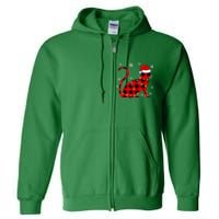 Christmas Plaid Cat Holiday Cute Full Zip Hoodie