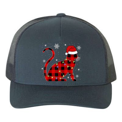 Christmas Plaid Cat Holiday Cute Yupoong Adult 5-Panel Trucker Hat