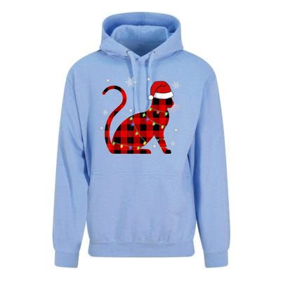 Christmas Plaid Cat Holiday Cute Unisex Surf Hoodie