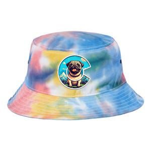 Colorado Pug Cute Cartoon Pug Dog in the Mountains C Logo Tie Dye Newport Bucket Hat