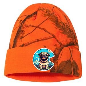 Colorado Pug Cute Cartoon Pug Dog in the Mountains C Logo Kati Licensed 12" Camo Beanie