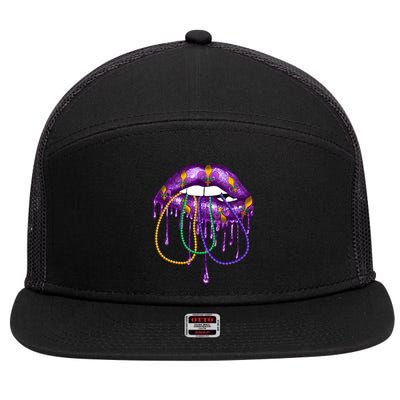 Costume Party Carnival Parade Lips Mardi Gras Cute Gift 7 Panel Mesh Trucker Snapback Hat