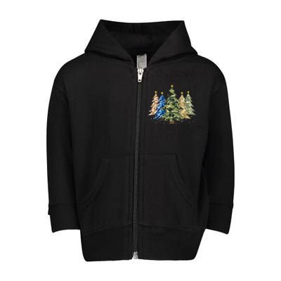 Camo Print Christmas Trees With Camouflage Print Xmas Toddler Zip Fleece Hoodie