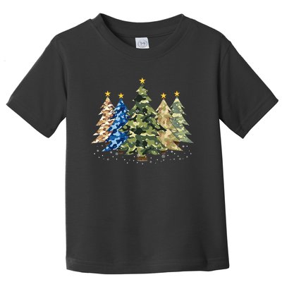 Camo Print Christmas Trees With Camouflage Print Xmas Toddler T-Shirt