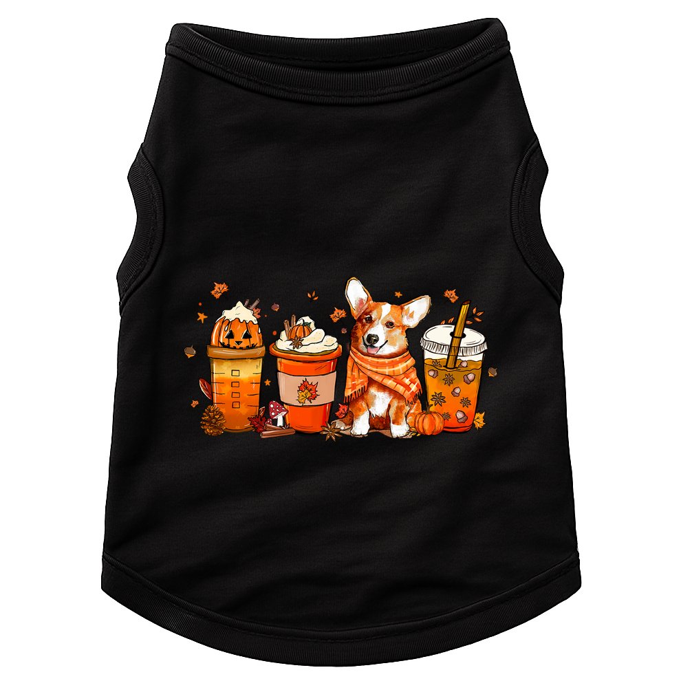 Cute Pumpkin Corgi Coffee Dog Welsh Corgi Latte Owner Pet Gift Doggie Tank