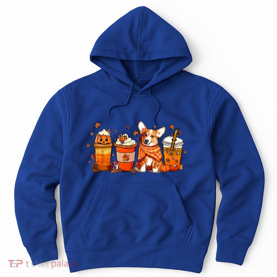 Cute Pumpkin Corgi Coffee Dog Welsh Corgi Latte Owner Pet Gift Hoodie