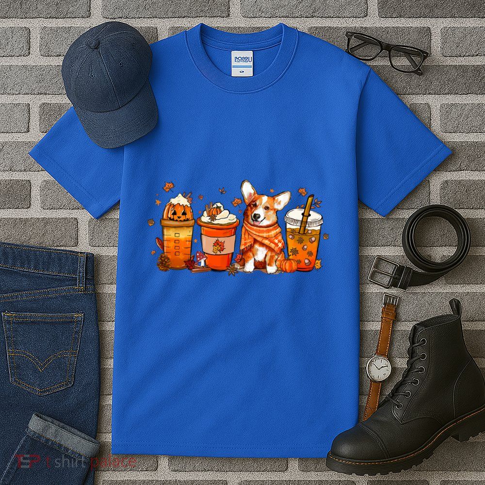 Cute Pumpkin Corgi Coffee Dog Welsh Corgi Latte Owner Pet Gift Tall T-Shirt