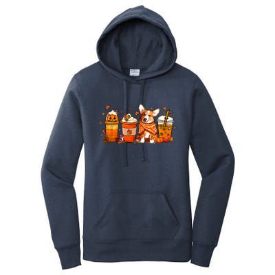 Cute Pumpkin Corgi Coffee Dog Welsh Corgi Latte Owner Pet Gift Women's Pullover Hoodie