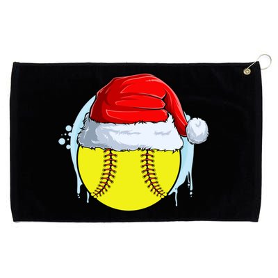 Catcher Pitcher Christmas Softball Ball Santa Hat Gift Grommeted Golf Towel