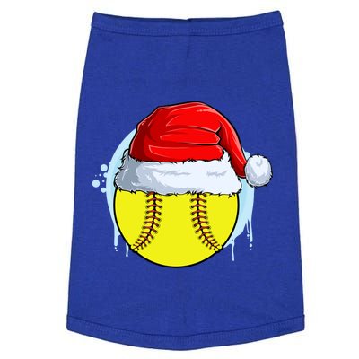 Catcher Pitcher Christmas Softball Ball Santa Hat Gift Doggie Tank