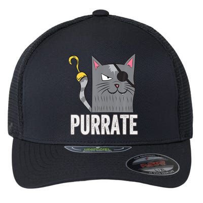 Cat Pirate Cats Halloween Cat Lover Gift Flexfit Unipanel Trucker Cap