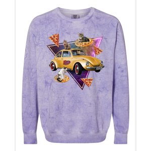 Cat Pizza Car Galaxy Colorblast Crewneck Sweatshirt