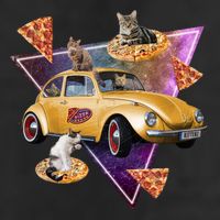 Cat Pizza Car Galaxy Cool Comfort Performance Bucket Hat