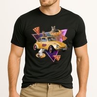 Cat Pizza Car Galaxy Cooling Performance Crew T-Shirt