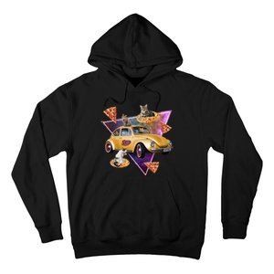 Cat Pizza Car Galaxy Hoodie