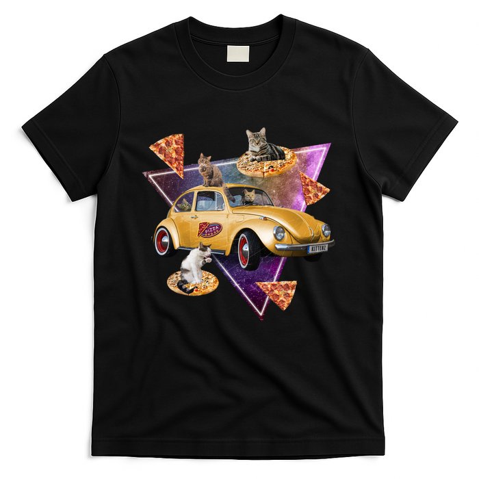Cat Pizza Car Galaxy T-Shirt