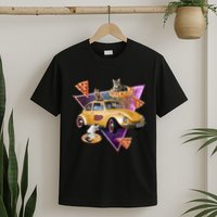 Cat Pizza Car Galaxy T-Shirt