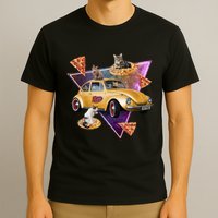Cat Pizza Car Galaxy T-Shirt