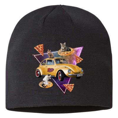 Cat Pizza Car Galaxy Sustainable Beanie