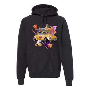 Cat Pizza Car Galaxy Premium Hoodie