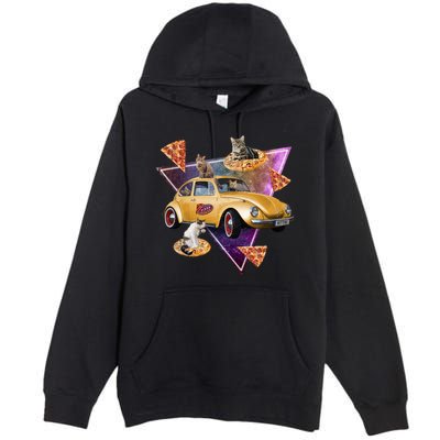 Cat Pizza Car Galaxy Premium Pullover Hoodie