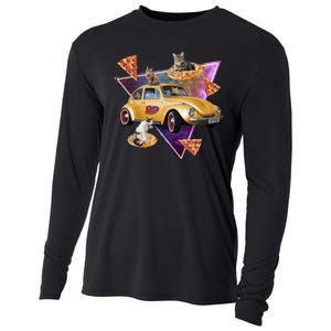 Cat Pizza Car Galaxy Cooling Performance Long Sleeve Crew