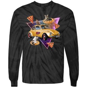 Cat Pizza Car Galaxy Tie-Dye Long Sleeve Shirt