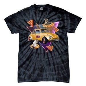 Cat Pizza Car Galaxy Tie-Dye T-Shirt