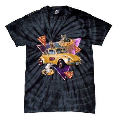 Cat Pizza Car Galaxy Tie-Dye T-Shirt