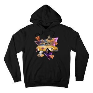 Cat Pizza Car Galaxy Tall Hoodie