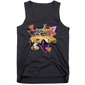 Cat Pizza Car Galaxy Tank Top